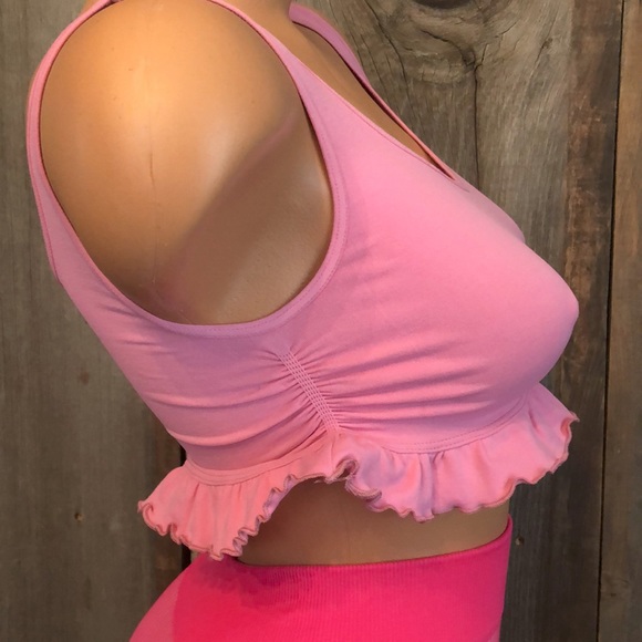 NWOT Free People Movement Ruffle Top in Pink Size XS/S - Picture 5 of 13